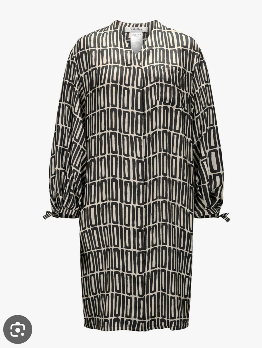 'S MAXMARA | NWT US 6 (S/M) Ottone Silk Dress | black cream | $1420 retail
